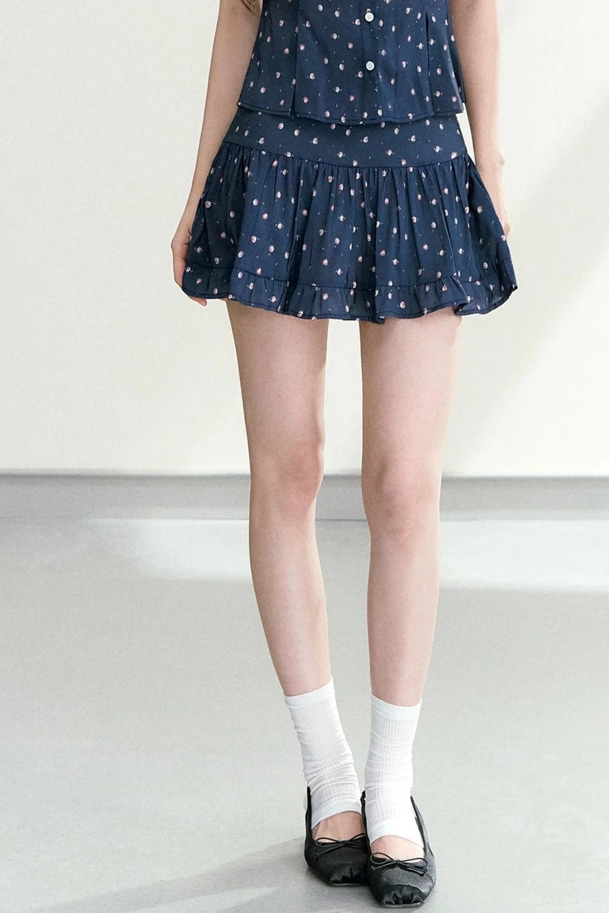 Floral Puff Sleeve Blouse Set-Up