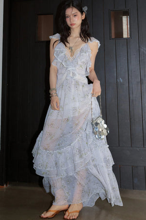 Floral Ruffled Maxi Dress