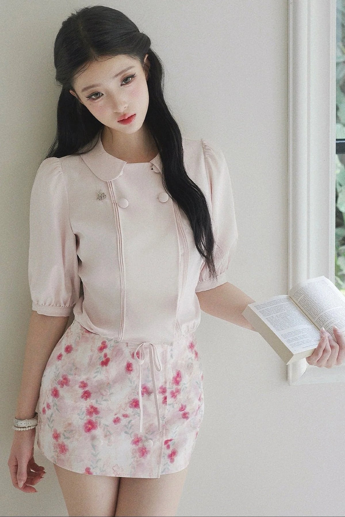 Floral Ruffled Top and Skirt Set-Up