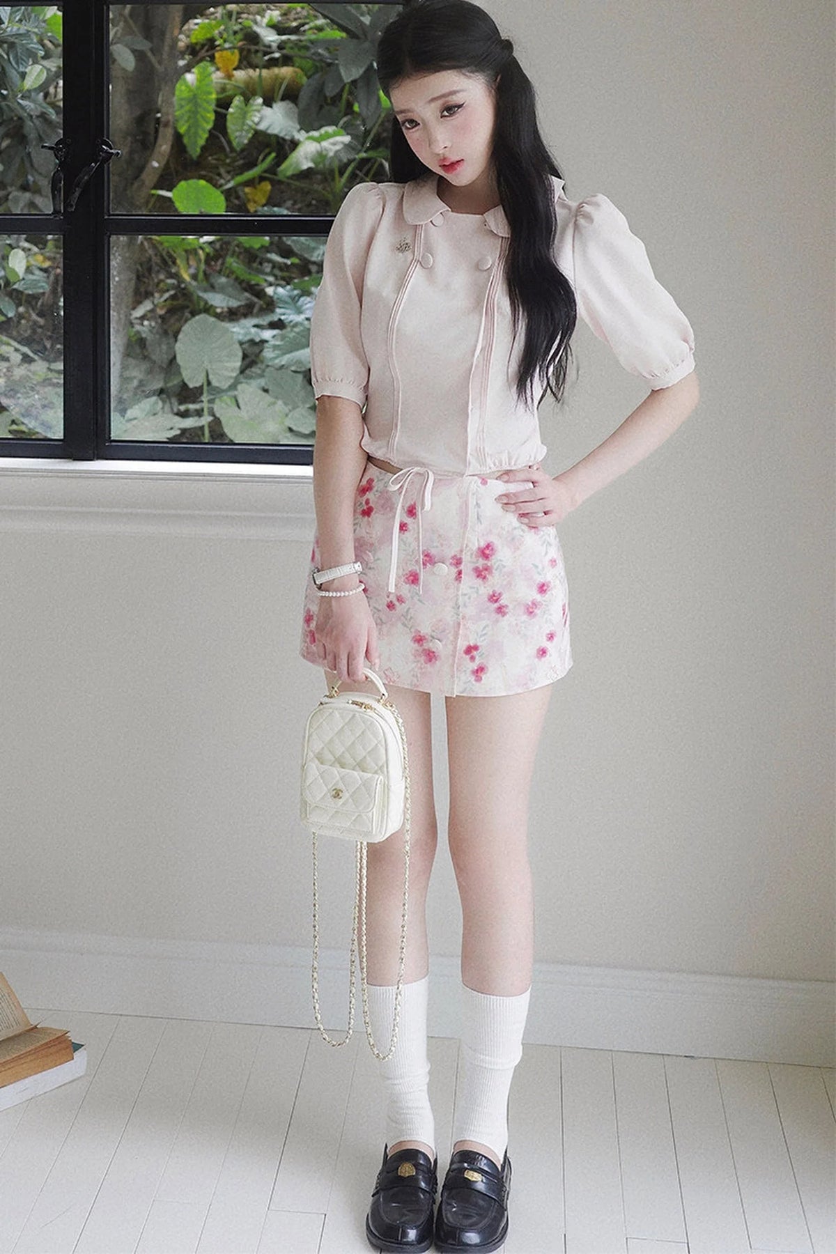 Floral Ruffled Top and Skirt Set-Up