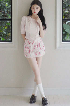 Floral Ruffled Top and Skirt Set-Up