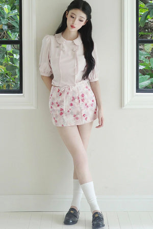 Floral Ruffled Top and Skirt Set-Up
