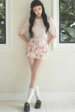 Floral Ruffled Top and Skirt Set-Up