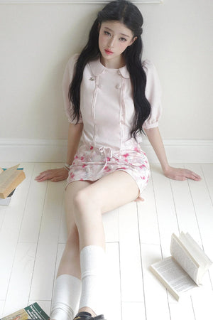 Floral Ruffled Top and Skirt Set-Up