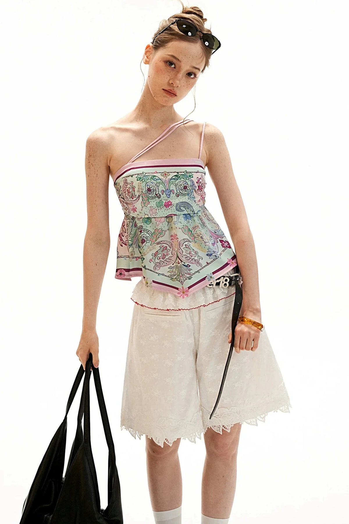 Floral Silk Irregular Camisole
