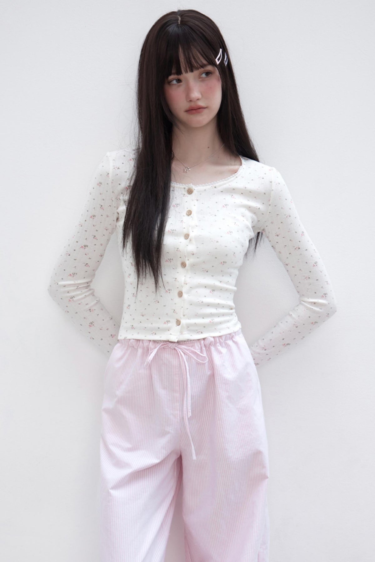 Floral Suit Cardigan & Skirt Set-Up