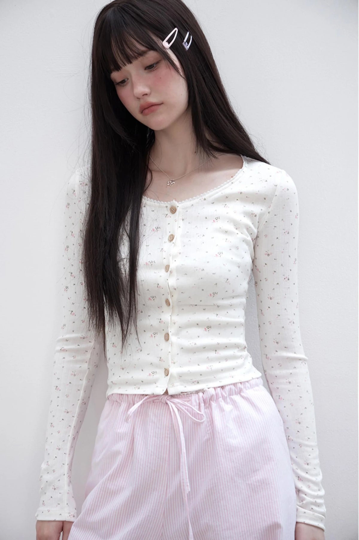 Floral Suit Cardigan & Skirt Set-Up