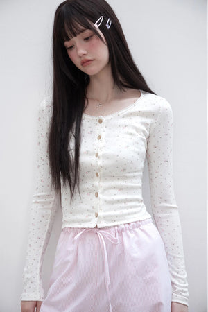 Floral Suit Cardigan & Skirt Set-Up