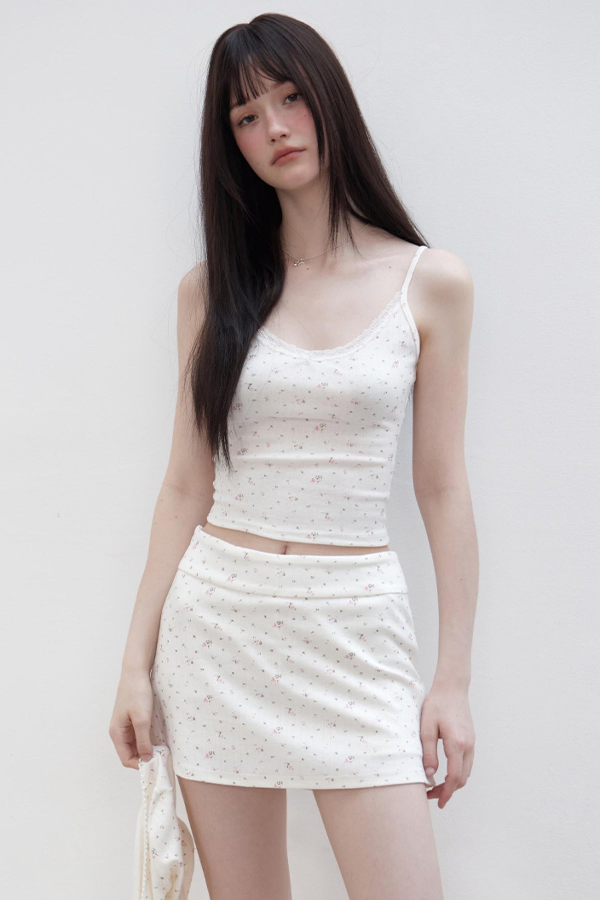 Floral Suit Cardigan & Skirt Set-Up