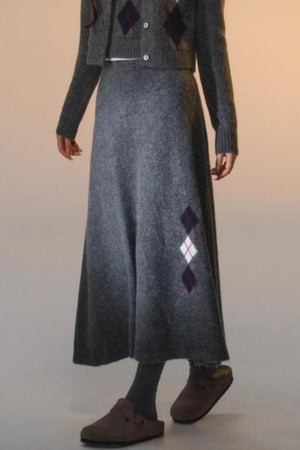 Floral Velvet Diamond Vest Skirt Set-Up