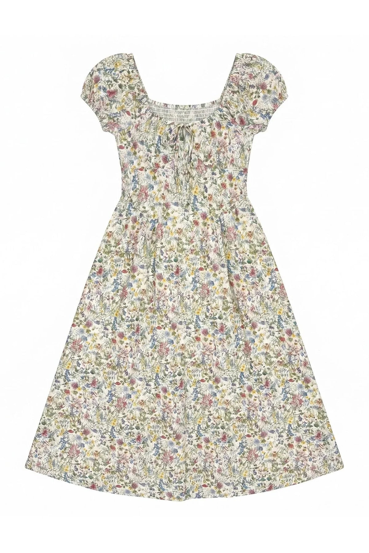 Floral Waist-Cinching Dress