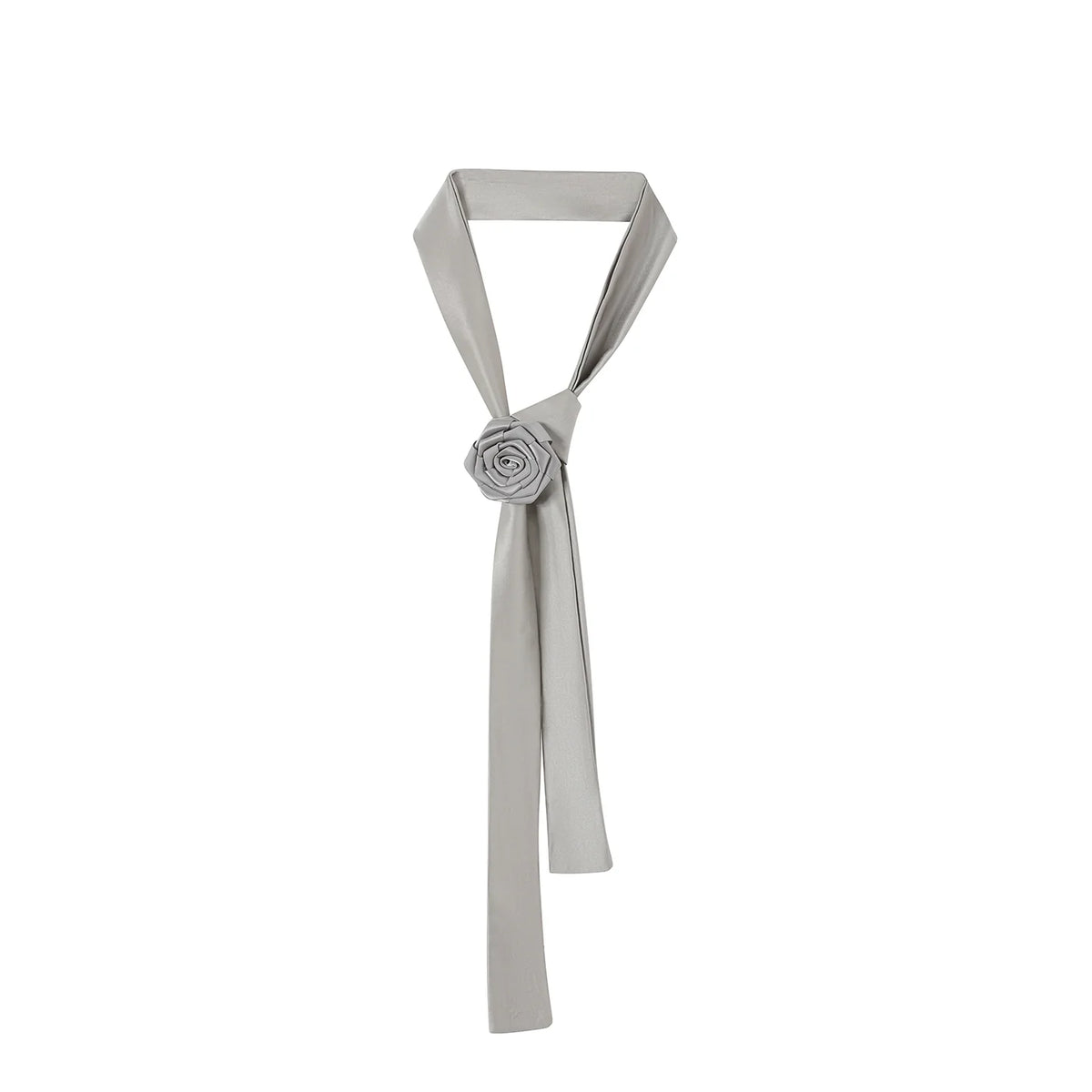 Flower Hem Shirt With Tie Set-Up