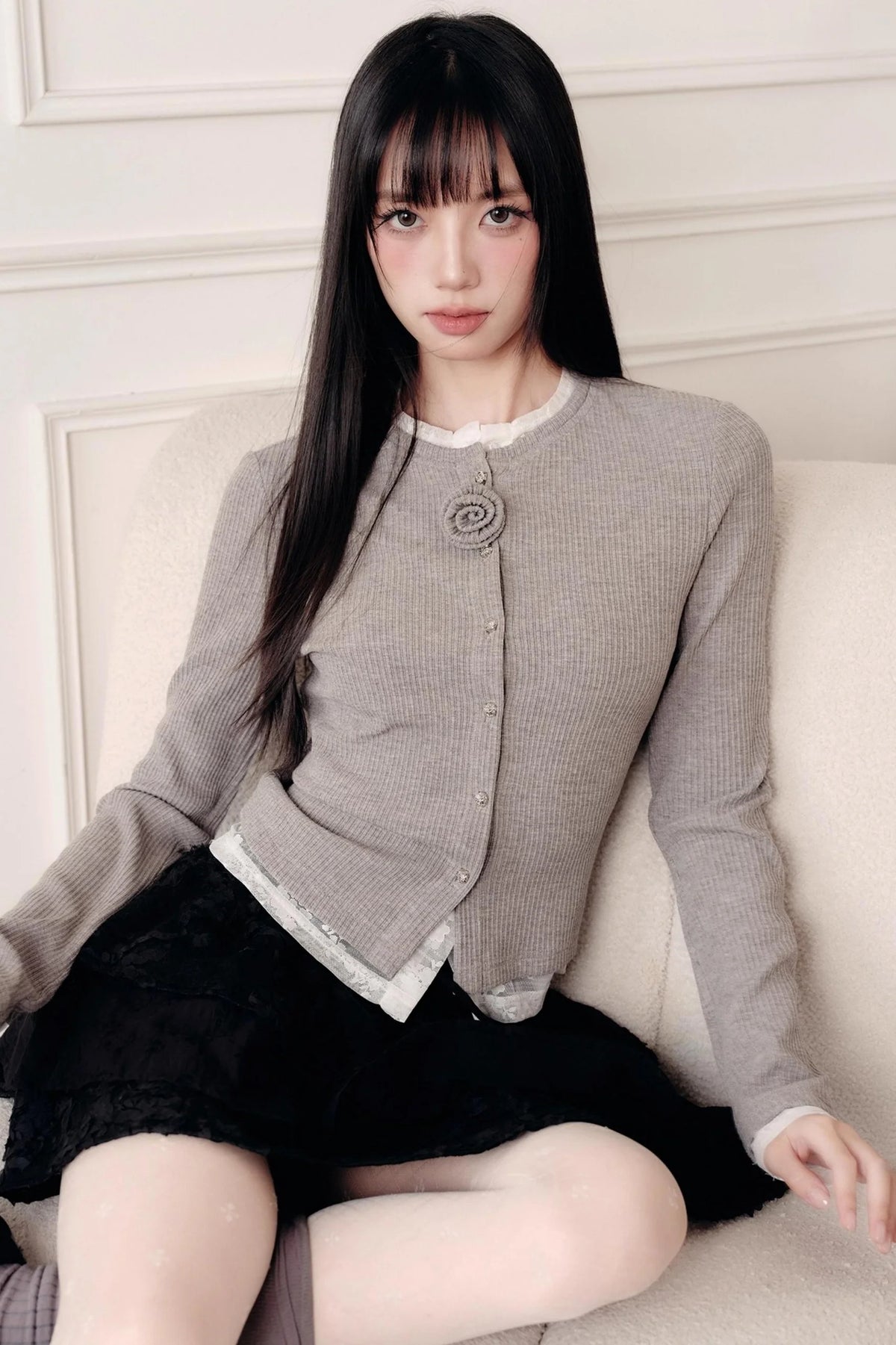 Flower Knit Cardigan
