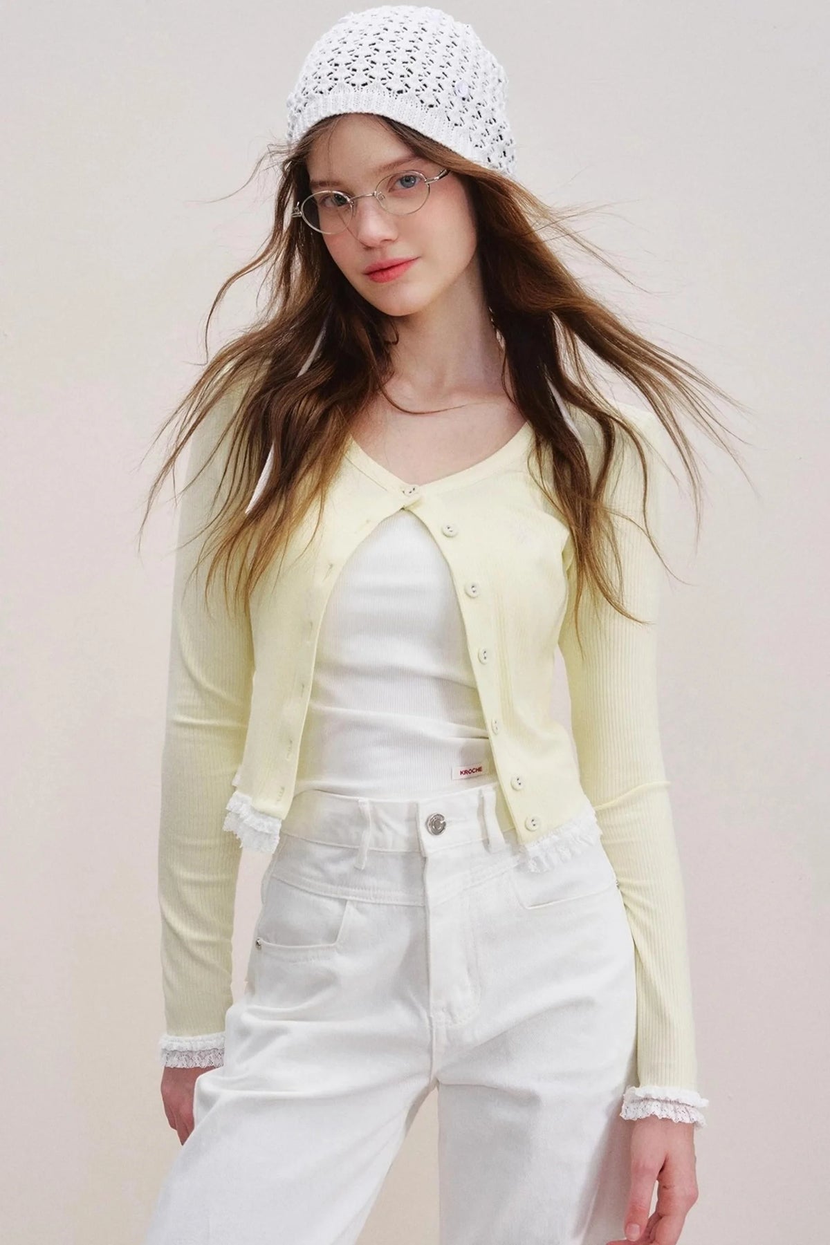 Flower Lace Cardigan Set-Up