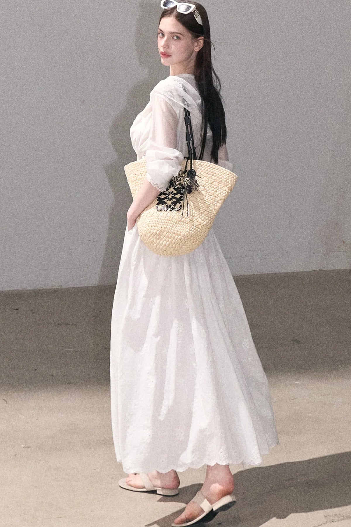 Flower Shape Cotton Lace Top And Skirt Set-Up