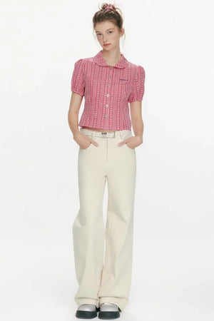 Flower Story Plaid Blouse