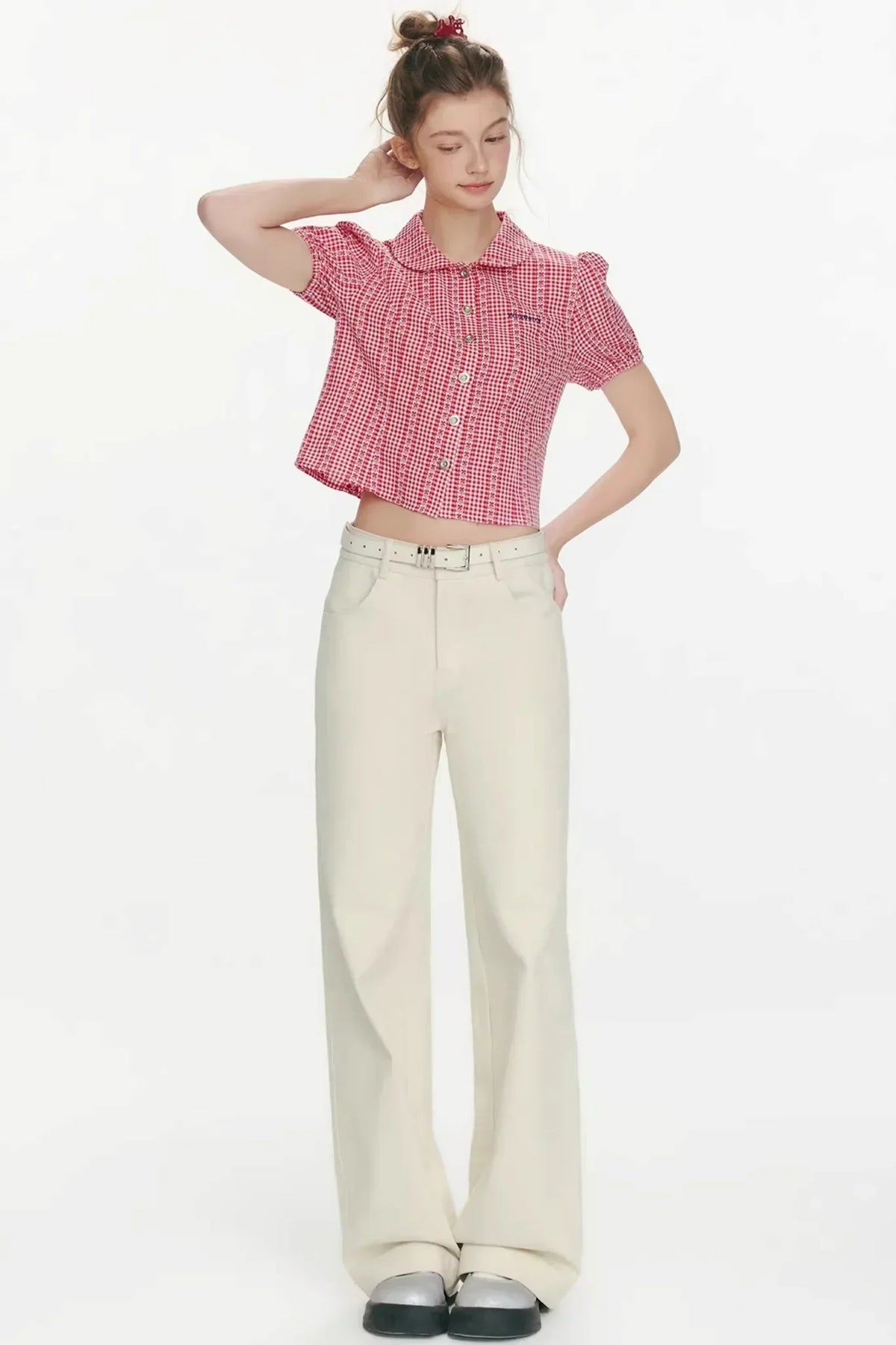 Flower Story Plaid Blouse