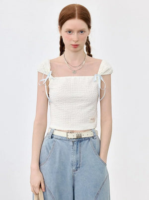 Flowers Square Neck Top