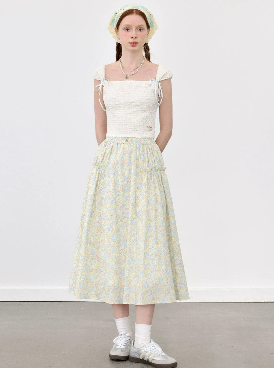 Flowers Square Neck Top