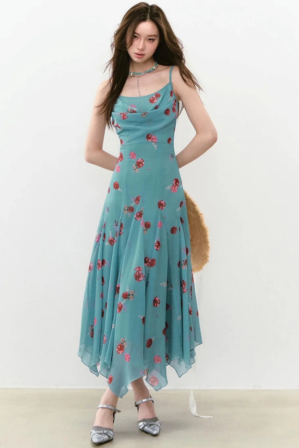 Flowing Floral Spaghetti Strap Dress