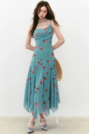 Flowing Floral Spaghetti Strap Dress