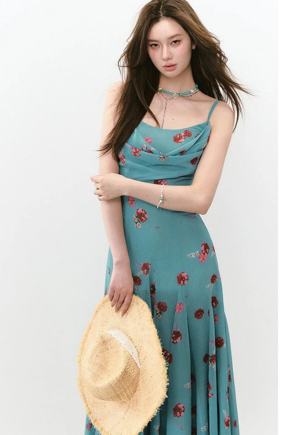 Flowing Floral Spaghetti Strap Dress