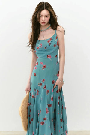 Flowing Floral Spaghetti Strap Dress