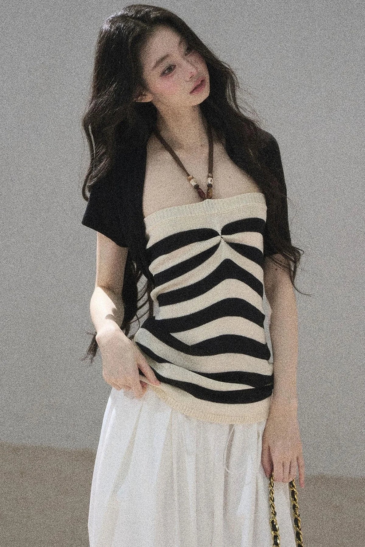 Flowing Twilight Striped Top Set