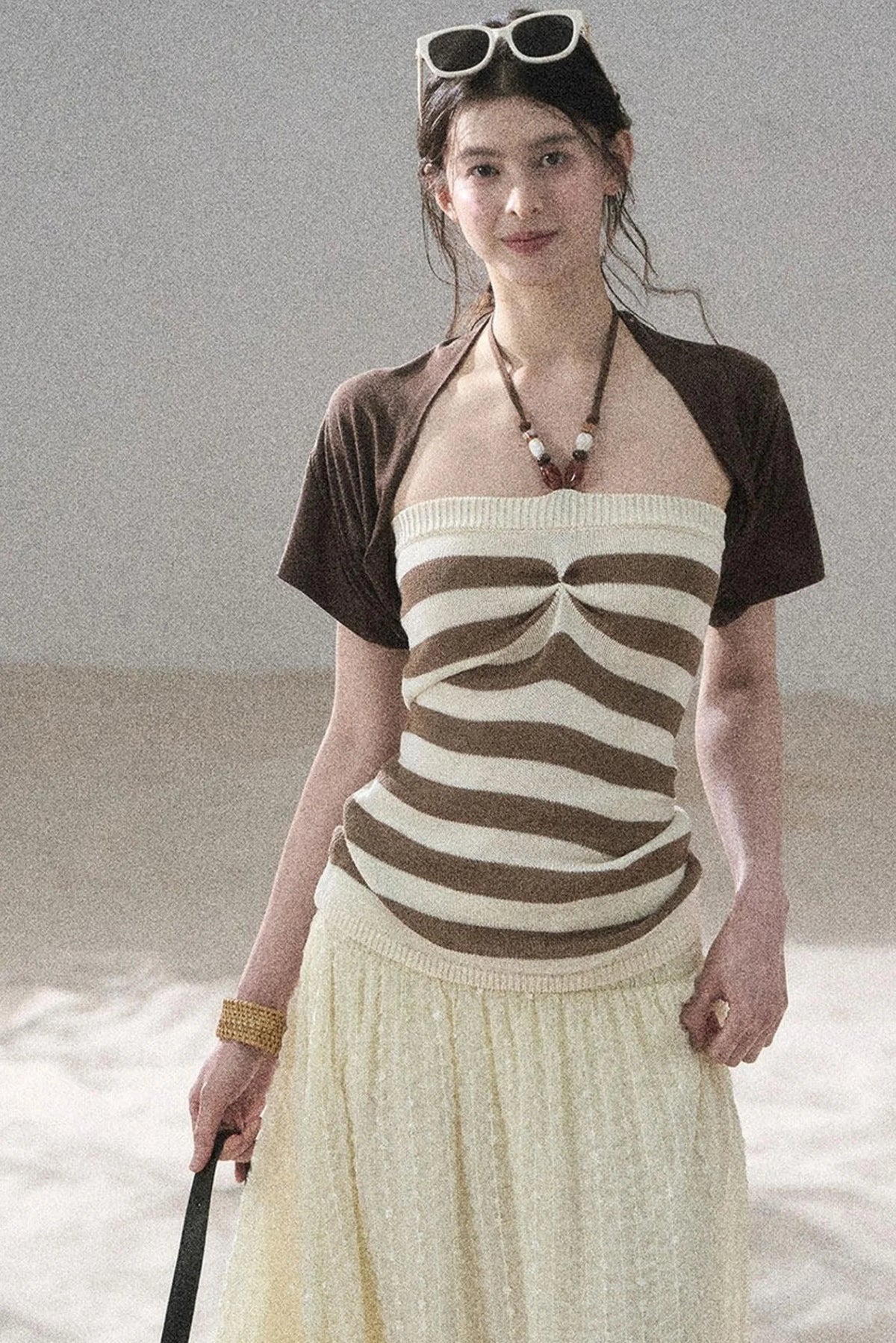 Flowing Twilight Striped Top Set