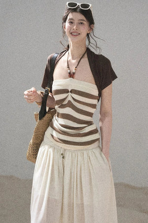 Flowing Twilight Striped Top Set