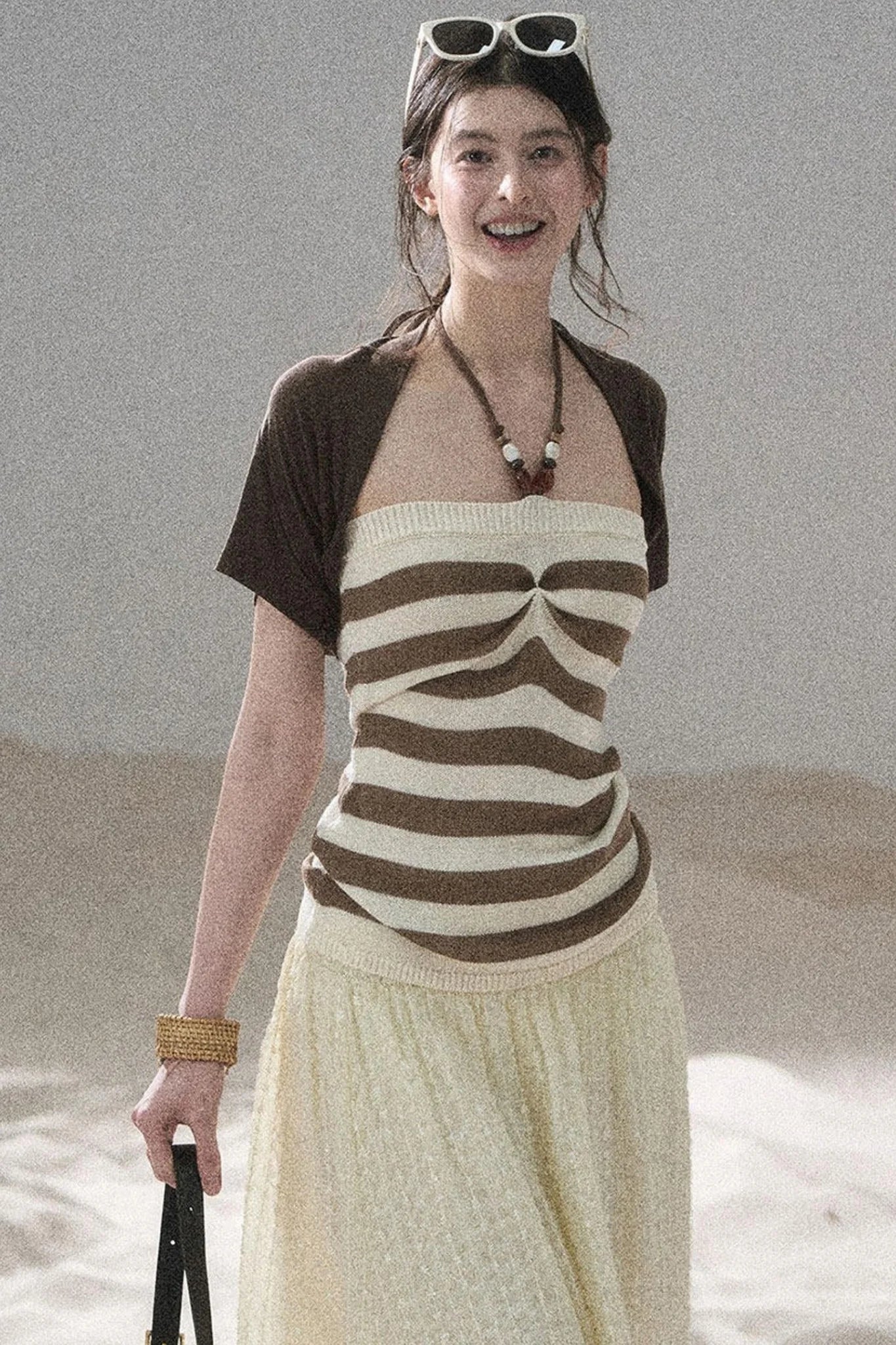 Flowing Twilight Striped Top Set