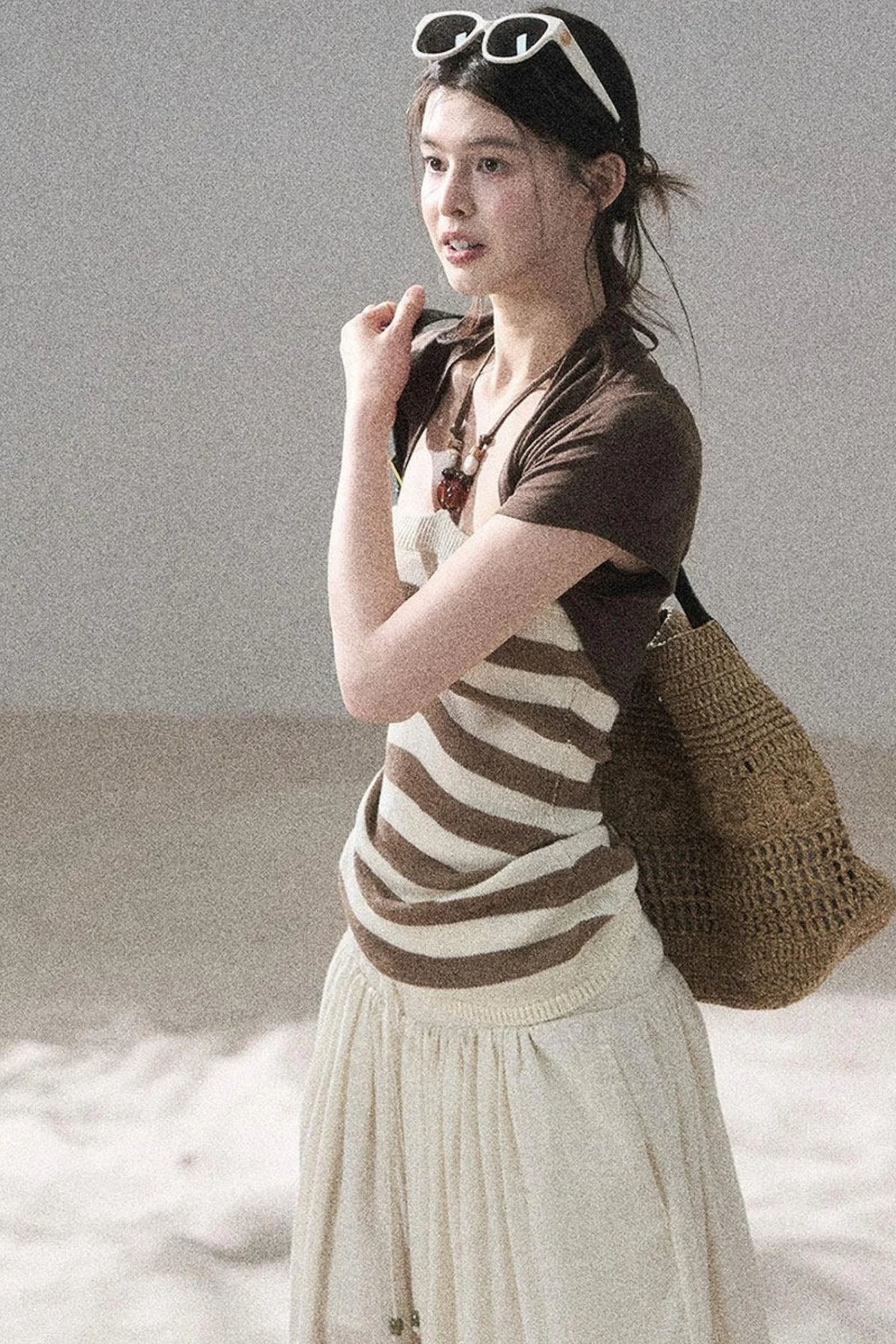 Flowing Twilight Striped Top Set