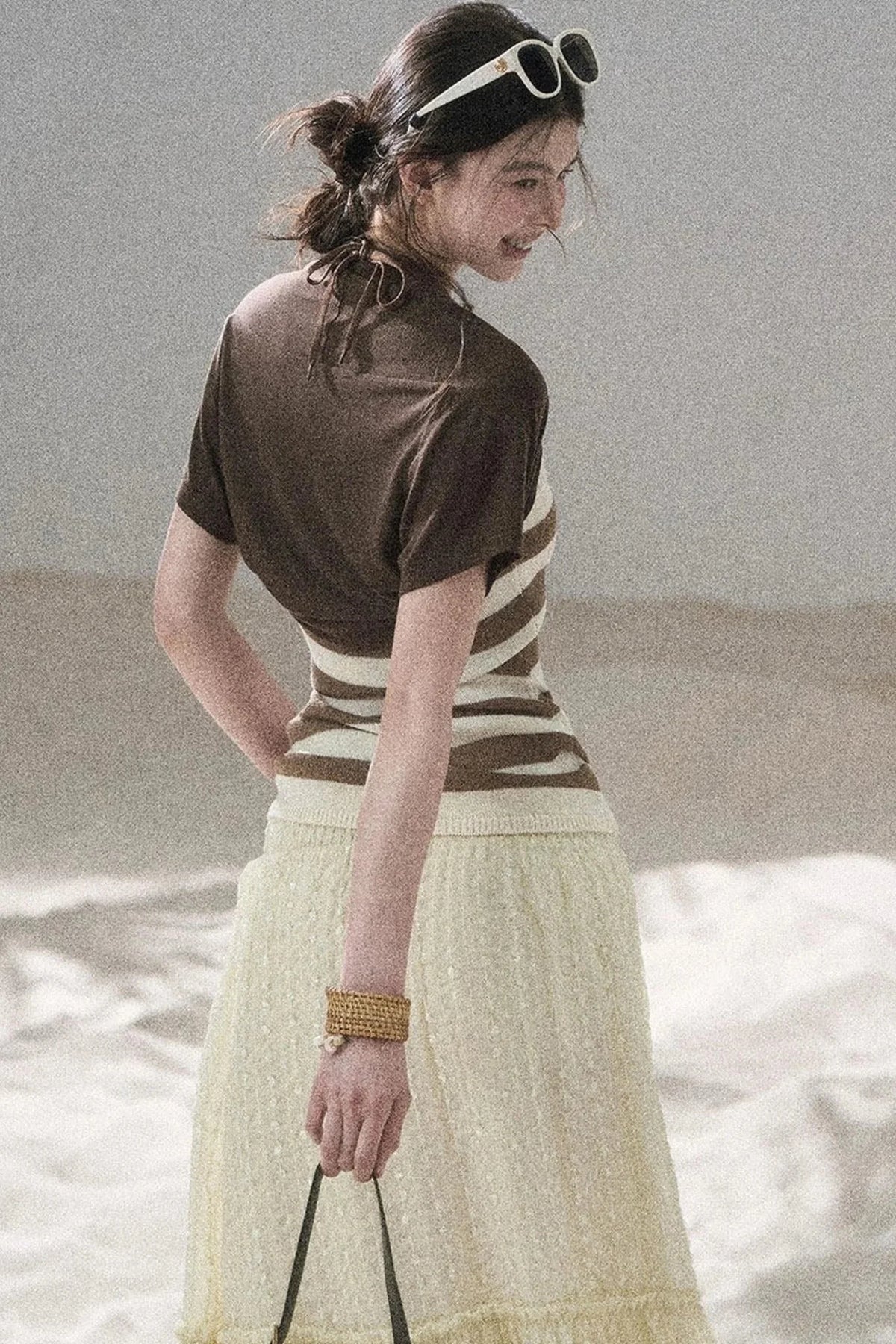 Flowing Twilight Striped Top Set