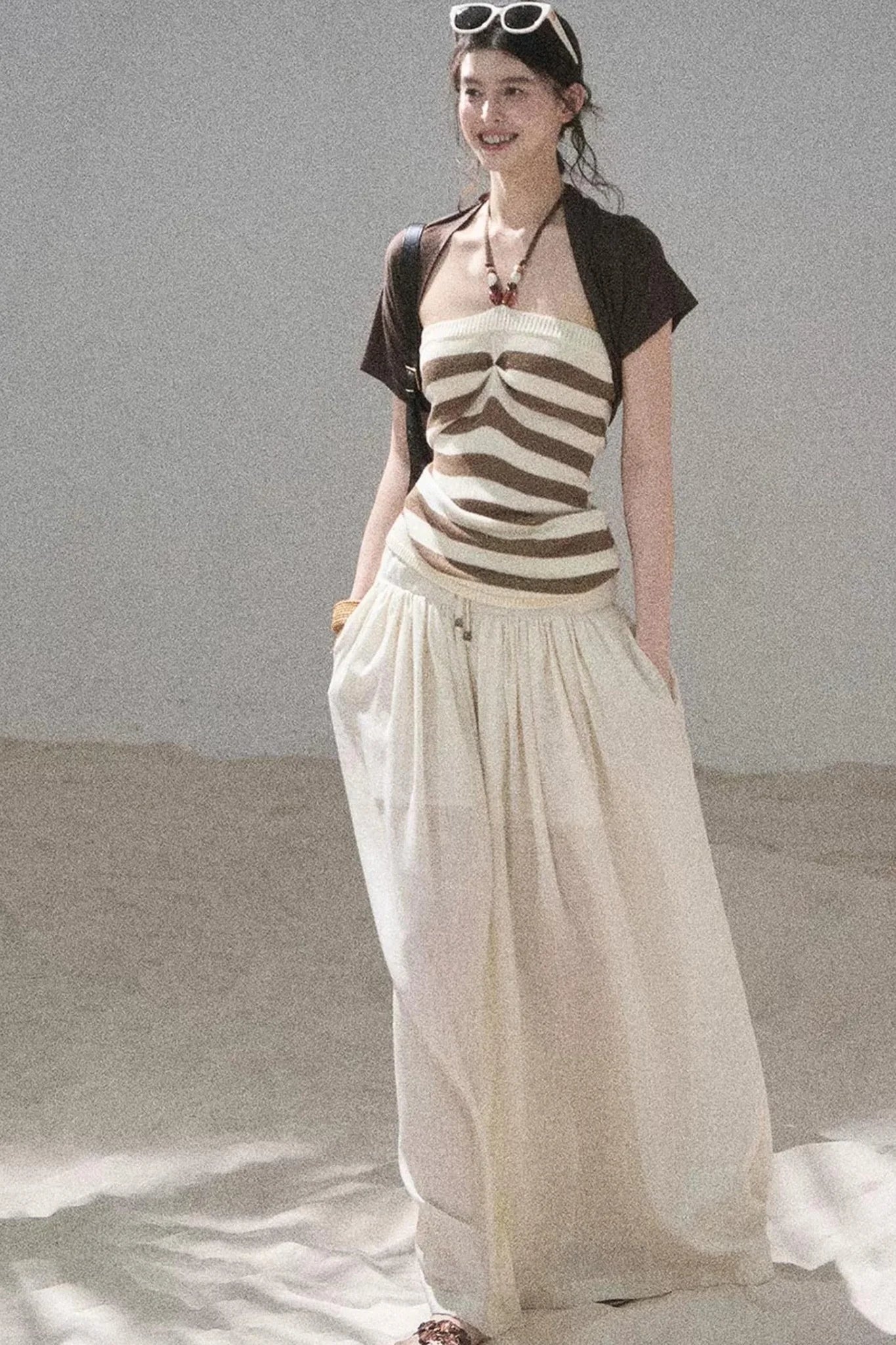 Flowing Twilight Striped Top Set