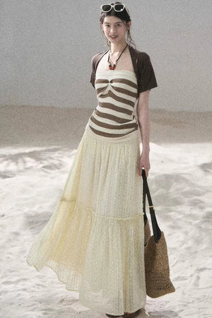 Flowing Twilight Striped Top Set