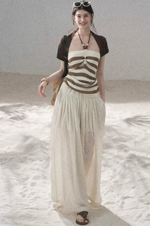 Flowing Twilight Striped Top Set