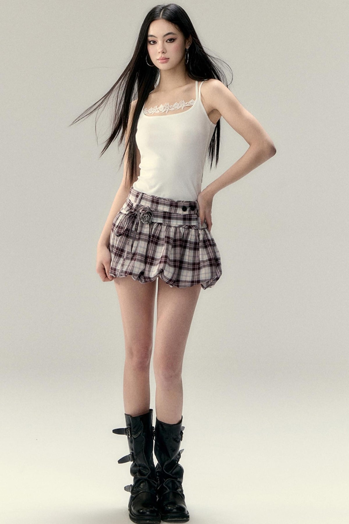 Fluffy A-Line Bustier Skirt