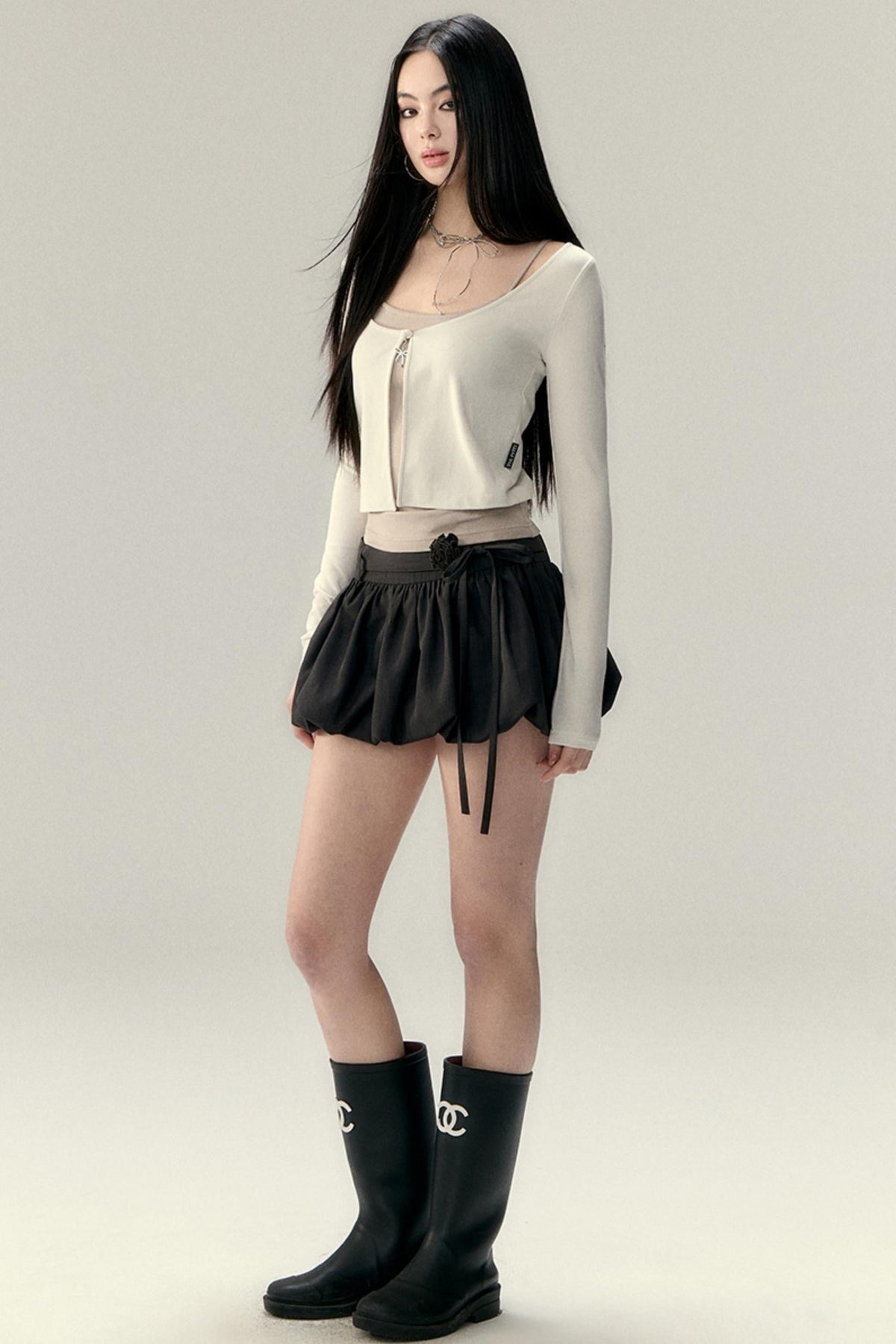 Fluffy A-Line Bustier Skirt