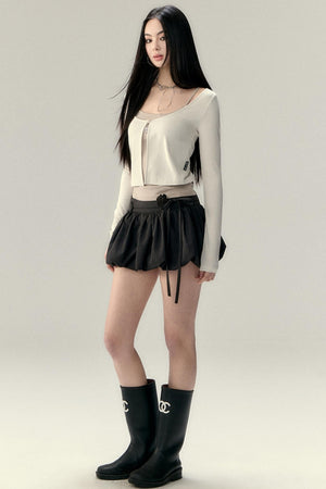 Fluffy A-Line Bustier Skirt