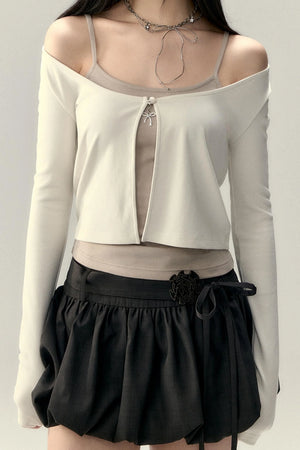 Fluffy A-Line Bustier Skirt