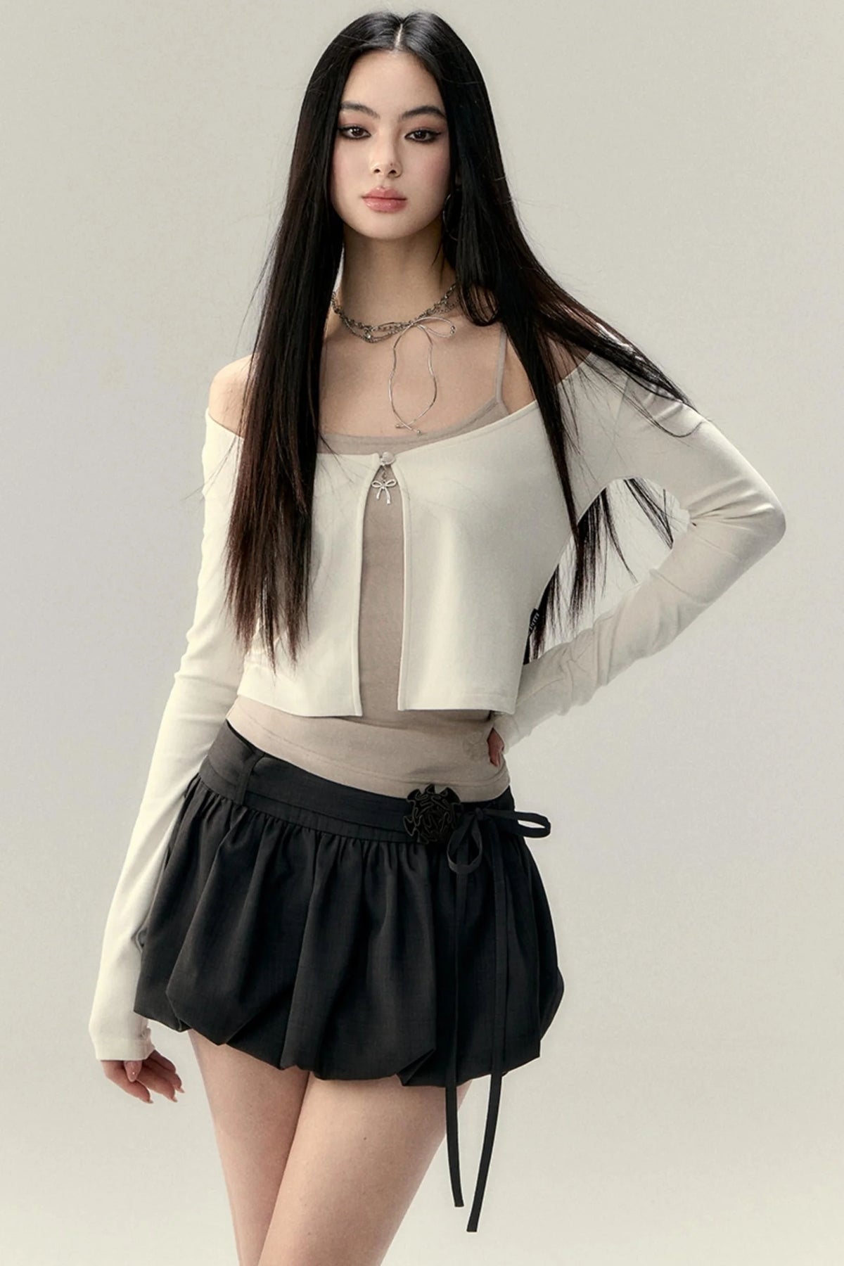 Fluffy A-Line Bustier Skirt