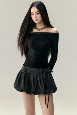 Fluffy A-Line Bustier Skirt
