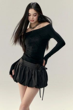 Fluffy A-Line Bustier Skirt