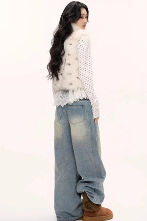 Fluffy Leopard Magic Fur Vest Jacket