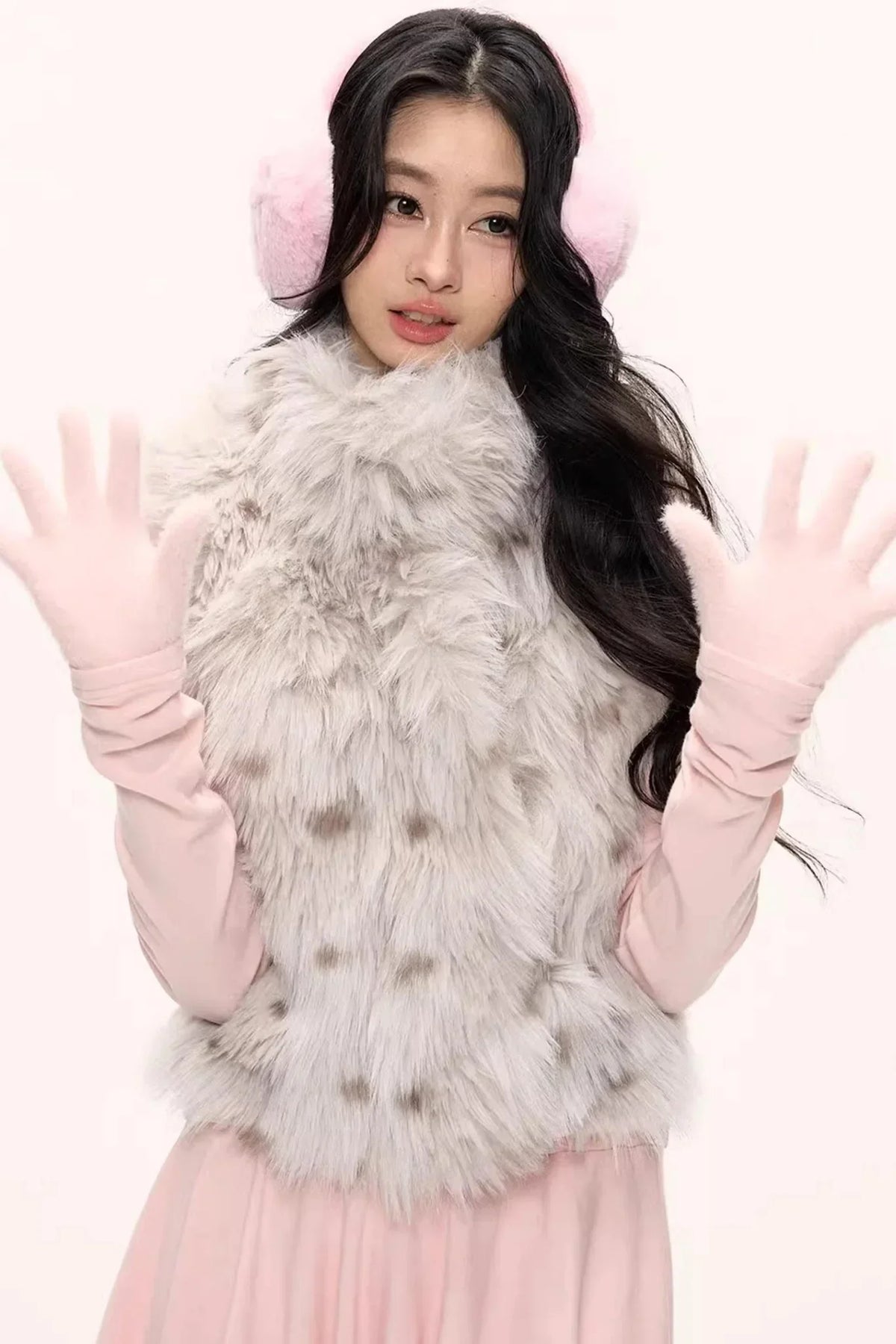 Fluffy Leopard Magic Fur Vest Jacket