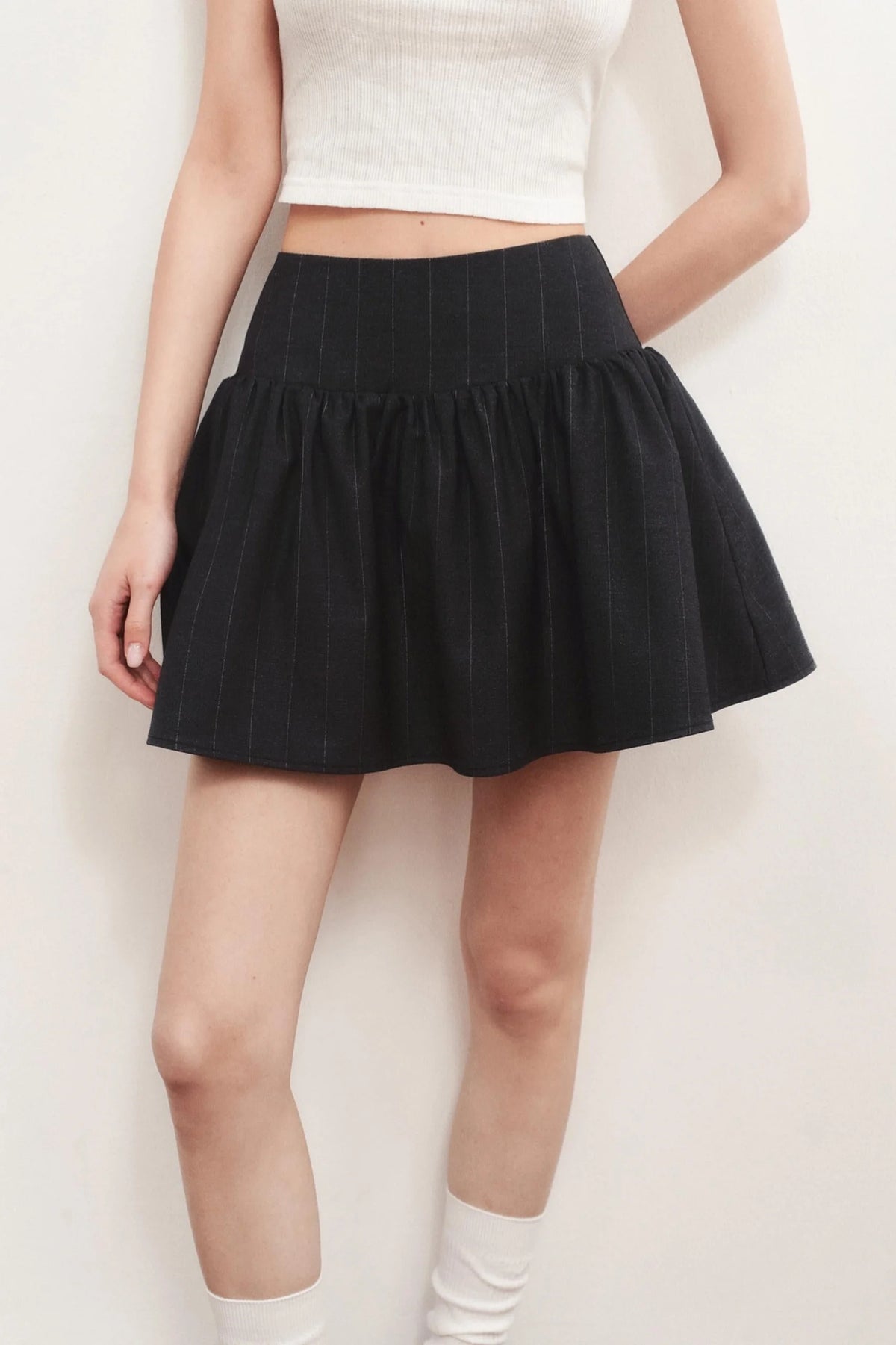 Fluffy Pleated High-Waisted Skirt