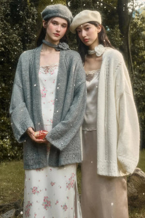 Fluffy Wool Long Cardigan