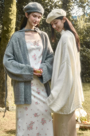 Fluffy Wool Long Cardigan