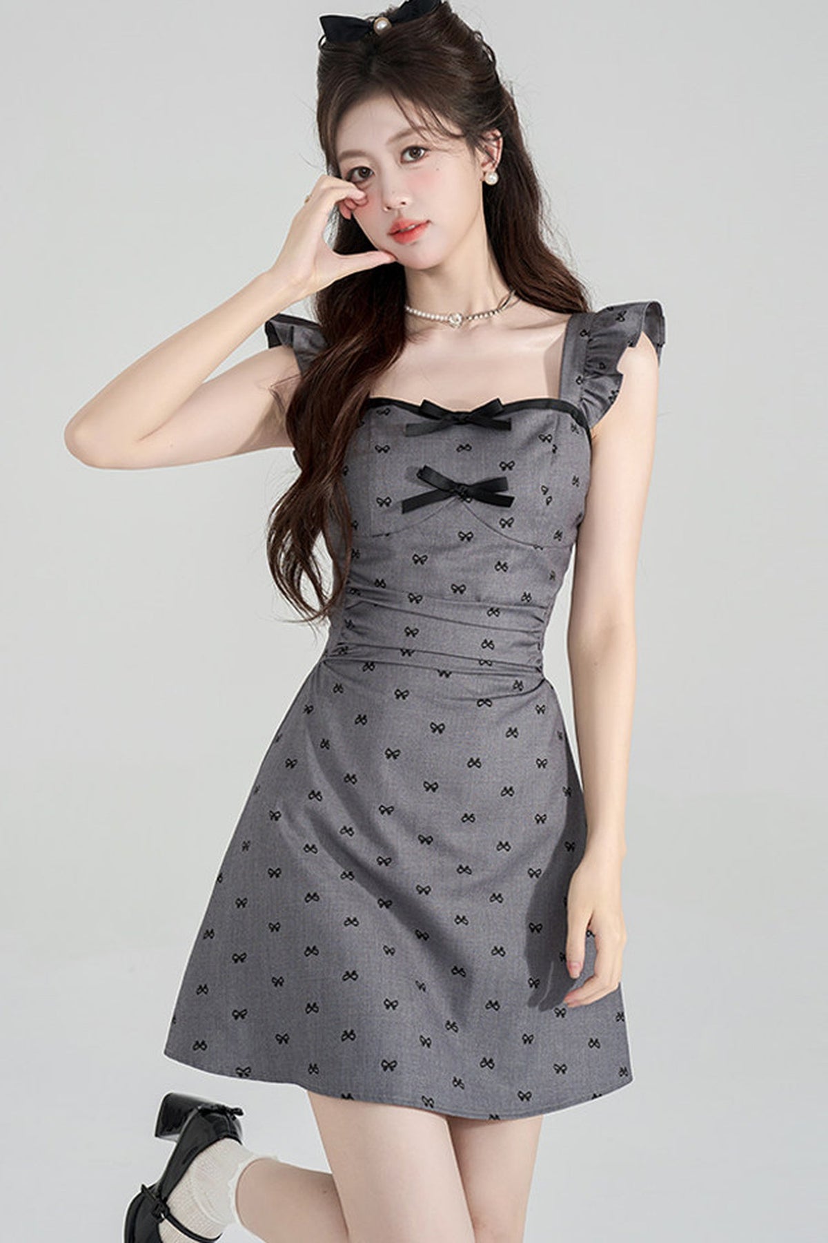 Flutter-Sleeve A-Line Dress