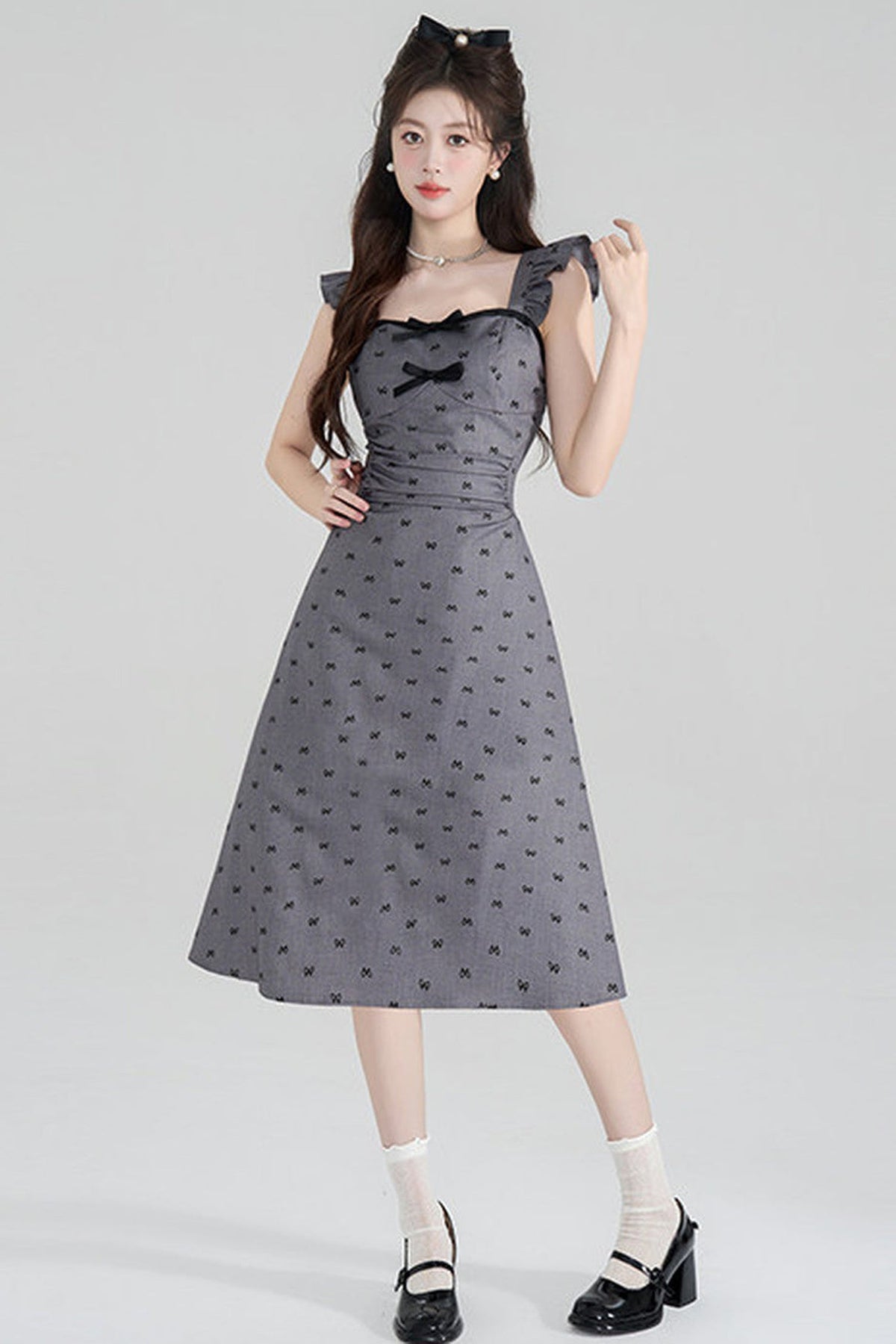 Flutter-Sleeve A-Line Dress